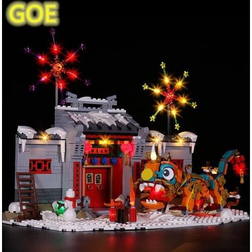 LED Light Kit For Lego 80106 Compatible With Story Of Nian Building Lighting Toys New Year Gift For Kids(Only LED Light Included