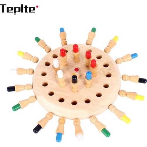 TEPLTE Educational Toys For Children Wooden Memory Match Stick Chess Board Game Table Games Family Board Games Improve Memory