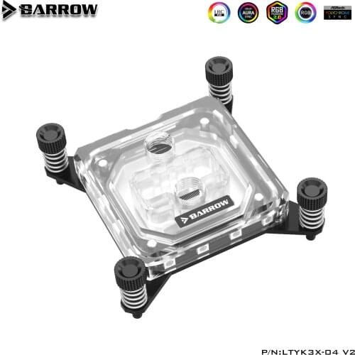 Barrow CPU Water Block use for Intel X99 X299 Socket LGA2011 2066 Acrylic RGB Light to 5V 3PIN GND AURA Copper Radiator Block