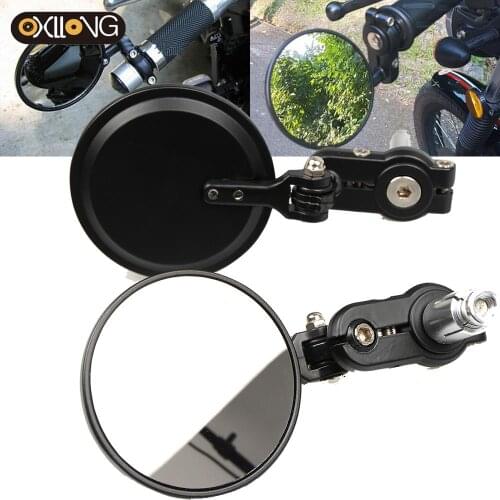 Motorcycle Bike Cruiser Chopper ATV Aluminum 7/8'' 22mm Bar End Side Rear View Mirror For BMW Ducati Aprilia Victory