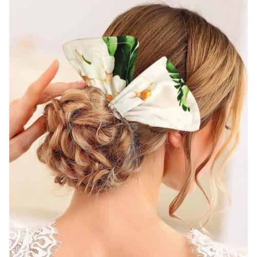 Women Bun Pin Dot Print Design Hair Band Fabric Summer Headband Twister Hairstyle Tools Hair Accessories