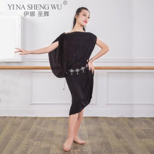 Belly Dance Set IrregularShort Sleeve Top Sexy Long Skirt Performance Clothes Oriental Dancing Female Elegant Practice Clothing