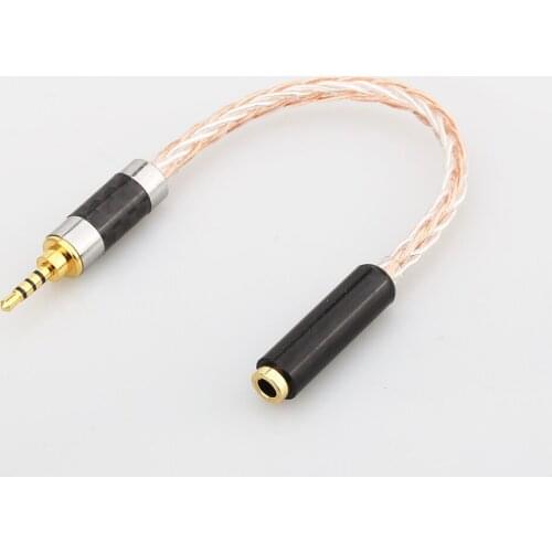 10cm 2.5mm TRRS Balanced Male to 3.5mm Stereo Female Earphone Audio Adapter Cable