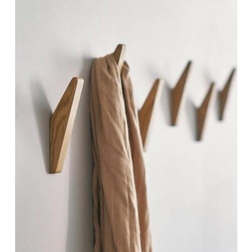 10 Styles Wooden Towel Coat Hook Wall Decoration Hooks Clothes Hat Hanger Towel Rack Single Organizer Hangers Hooks
