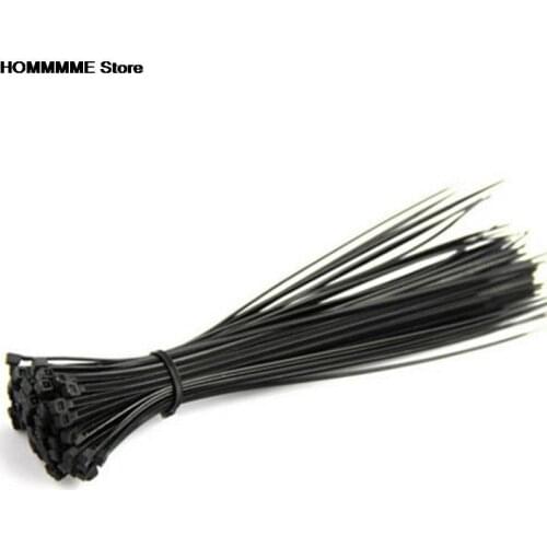 100PCS 3x100mm Black Cable Tie Plastic Nylon Cable Ties with Self-locking Network Nylon Cable Wire Organiser Zip Tie Cord Strap