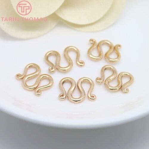 10PCS 10x13MM 24K Champagne Gold Color Plated Brass M Shape Necklace Clasps High Quality Diy Jewelry Accessories