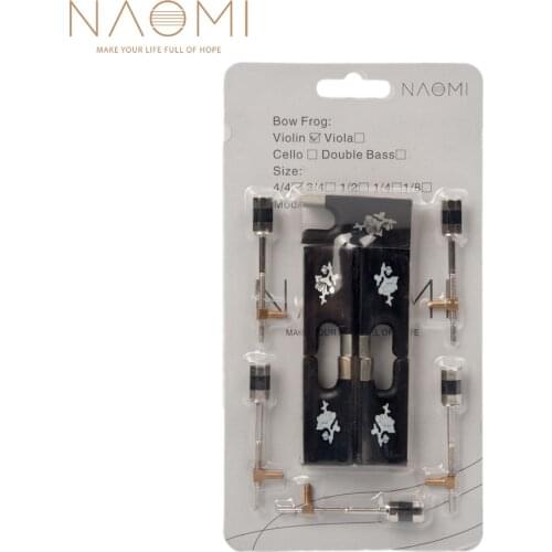 Naomi 5 Sets Of 4/4 Violin Bow Frog Flower Pattern Ebony Frog W/ Screw Violin Bow Frog Replacement For DIY Violin Bow