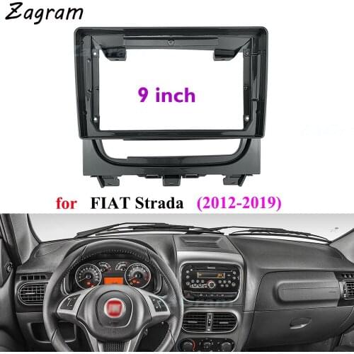 9 Inch 2 Din Car Video Fascia for FIAT Strada 2012-2019 Panel CD DVD Player Audio Frame Dashboard Mount Kit