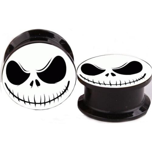 Sunside Acrylic Body piercing Supercilious look ghost Screw Fit Plug Pair (4mm to 16mm)