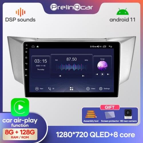 Prelingcar Android 10 Car Radio Multimedia Video Player Navigation GPS For Lexus RX300 RX330 RX350 RX400H Toyota harrier 2003