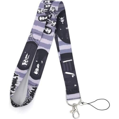 Regooly RE174 Addams famlily movie key keychain light fury toothless necklace Cartoon Neck Strap ID badge holder Lanyard present