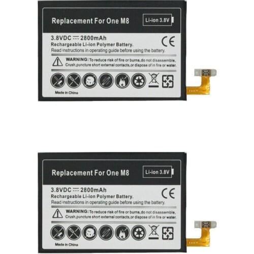 Ciszean 2Pcs/lot 2800mAh B0P6B100 BOP6B100 Replacement Battery For HTC ONE 2 M8 M8 Ace M8x One Max One plus W8 E8 M8T M8W