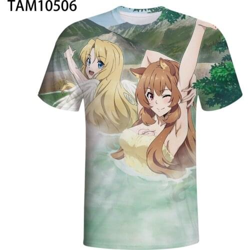 Japan Classic Anime The Rising Of The Shield Hero Teenagers Summer Short Sleeve T-shirt 3D Printing mens Children Street Top