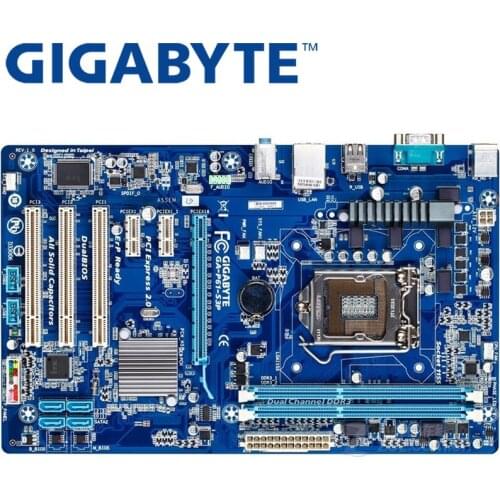 GIGABYTE GA-P61-S3P Desktop Motherboard H61 Socket LGA 1155 i3 i5 i7 DDR3 16G ATX Original P61-S3P Used Mainboard On Sale
