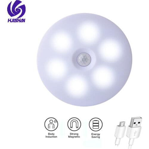 Intelligent PIR Human Body Led Motion Sensor Night Light USB Rechargeable Light Bedroom Baby Room Wall Lamps Under Cabinet Light