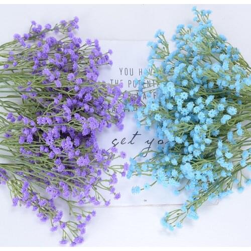 Artificial Soft PU Plastic Flowers with Babys Breath, Decorative Flowers In Wedding Office, Fake Flowers, Dried Flowers