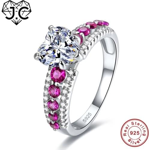 J.C Womens Wedding Ring Genuine Fine Jewelry White & Emerald & Ruby & Blue Topaz Solid 925 Sterling Silver Ring Size 6 7 8 9