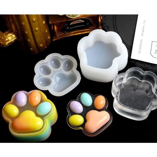 Cat Claw Storage Box Resin Mold with Lid Silicone Epoxy Casting Mould for DIY Making Handmade Crafts Jewelry Molds Resin