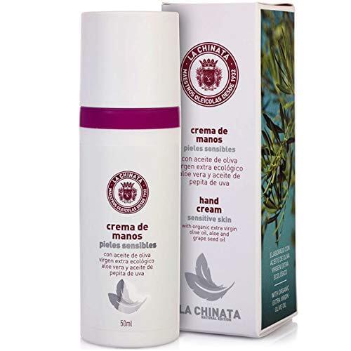 Chinata-hand cream for sensitive skin (50 ml)-with organic virgin olive oil, aloe vera and grape pepita oil
