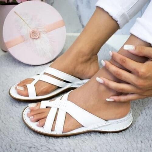 Summer Shoes Design Women Sandals Cross Footbed Platform Flat Flip Flop Ladies Soft Bottom Slippers