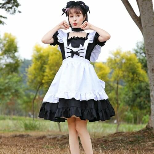 Cute Cat Lolita Maid Outfit Dress Costume Cosplay Suit Girl Woman Maid Costumes Cat Maid Party Costumes