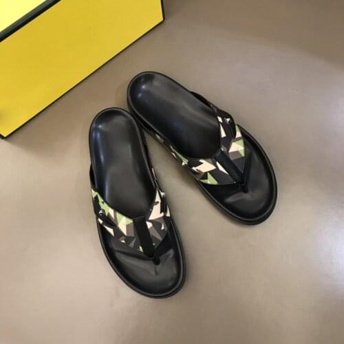 2021 summer new little monster beach shoes men leather ROMAN slippers flip flops anti slip British sandals