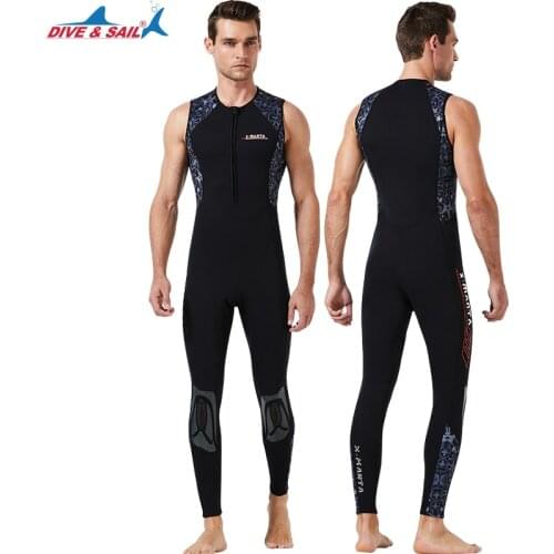 Mens Triathlon Wetsuit - Sleeveless Neoprene Wet Suit (1.5mm Thickness) Open Water Swimming - Ironman Long John Suit Front Zip