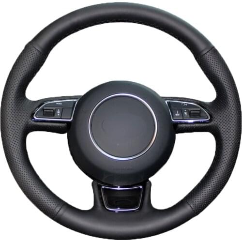 Black Artificial Leather DIY No-slip Car Steering Wheel Cover for Audi A1 8X A3 8V Sportback A4 B8 Avant A5 8T A6 C7 A7 G8 A8