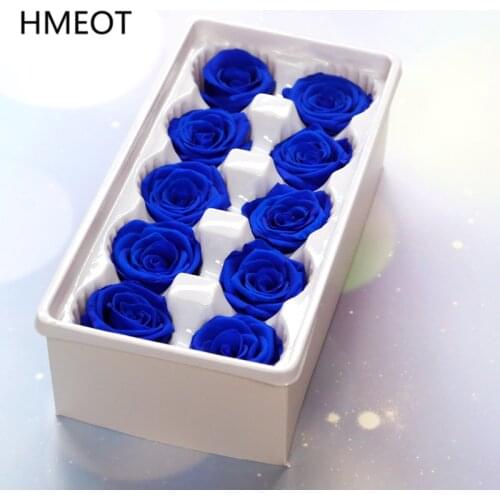 Level A 4 cm 10pcs Immortal Flower Eternal Rose Head Hug Bucket Preserved Flower Wedding Bouquet Material Valentines Day Gifts