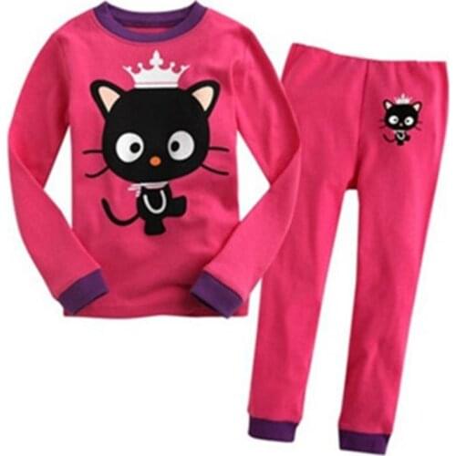 Newest Children Pajamas Sets Cartoon Printed Kid Boys Sleepwear Suit Cotton Long Sleeve Baby Girls Pyjamas Clothing Homewear