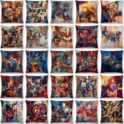 New Abstract Style Colorful Infinity Fantasy Flowers Cushion Cover Pillow case Linen 45x45cm Home Decor Square Cushions Covers