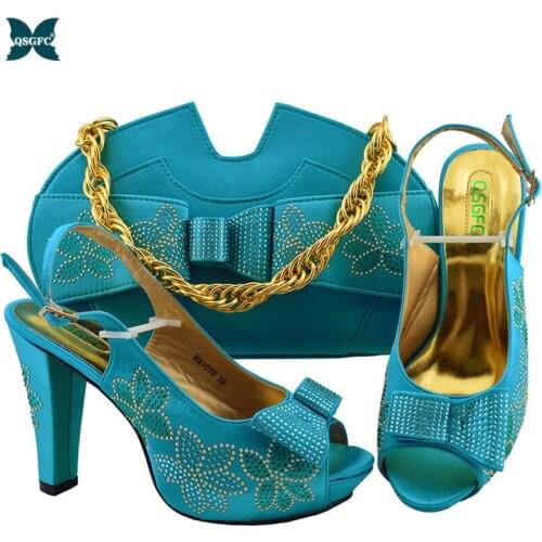 Newest Arrival Italian design Ladies Shoes and Bags Set African Matching Shoes and Bags Italian In Women Nigerian Women Shoe