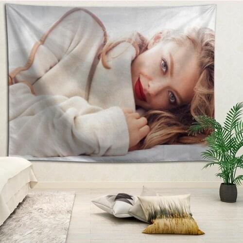 New Arrival Amanda Seyfried Tapestry Hanging Blanket background wall bedroom Home Art Tapestries Decor Customize your image