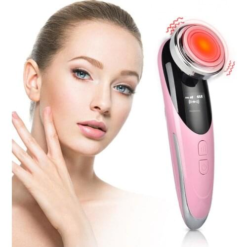 Dropshipping Electric Ultrasonic Ion Cleaner Tighten Face Lift Skin Cleaner Wrinkle Remover Ultrasound Facial Beauty Massager