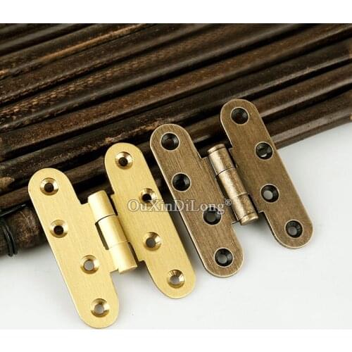 Retro Vintage 4PCS European Pure Brass Cabinet Hinges Wooden Furniture Cupboard Wardrobe Cabinet Door Hinges w Screws