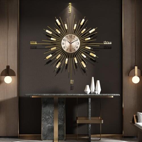 Nordic Luxury Personality Mute Wall Clock Living Room Background Wall Hanging Clocks Fashion Home Decoration Accessories