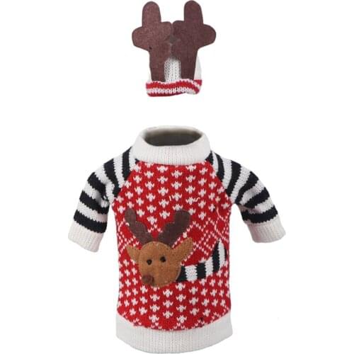 Christmas Reindeer Style Bottle Cover Wrap Decoration