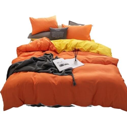 Soild Color Bedding Set 3-4PCS/Set Bed Linen Modern Duvet Cover Sets Single Double Queen King Size Bedclothes Adult Quilt Covers