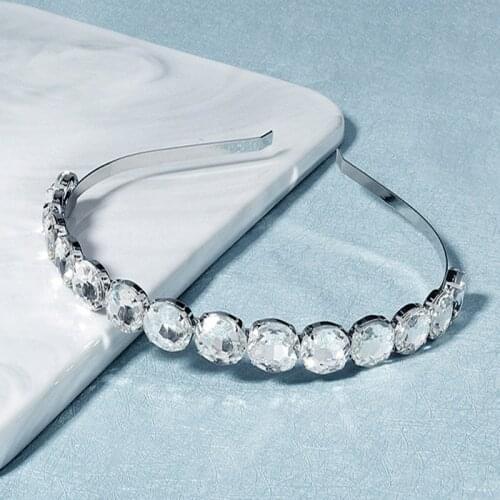 FORSEVEN Wedding Veil Jewelry Simple Shining Crystal Hair Hoops Hairbands Headbands for Women Girls Wash Face Hair Holder