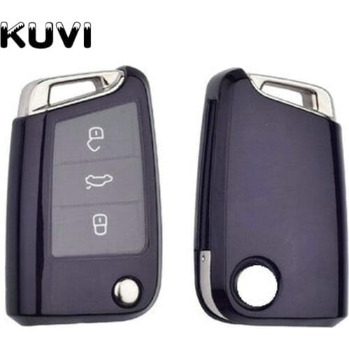 TPU Full Car Key Remote Case Cover Holder Case For Volkswagen VW Golf 7 mk7 Seat Ibiza Leon FR 2 Altea Aztec For Skoda Octavia