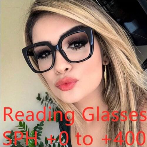 ZAOLIHU Square Women Reading Eyeglasses Adult Anti Blue Light Computer Eyewear Lady Vinatge Cat Eye Myopia Frame
