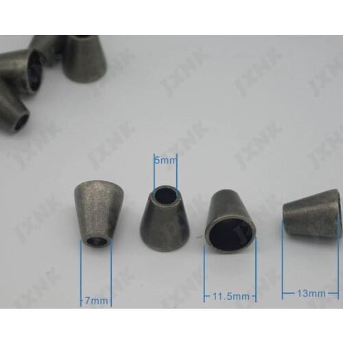 20pcs/Lot 13mm Hollow Conical Stopper Without Lid Cord Ends Lock Plated Toggle Clip for Paracord Bracelet Antique silver coloer