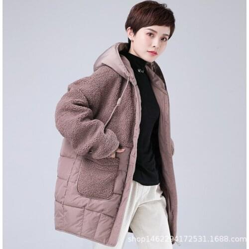 Womens cotton-padded clothes plus size cotton-padded clothes mid-length loose hooded slim