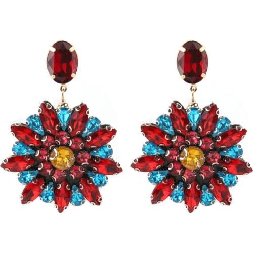 Aretes Woman Flower Earrings Fashion Pendant Earrings Bohemian Jewelry Handmade Multicolor Drop Earrings Gift Wholesale Kolczyki
