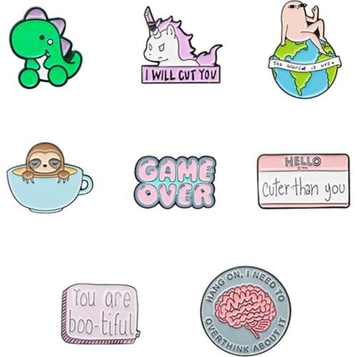 Animal Cartoon Anime Game Punk Little Dinosaur Pins Jewelry Pin Badge Brooches Bag Gift Brooch Funny Brooch Birthday Gift