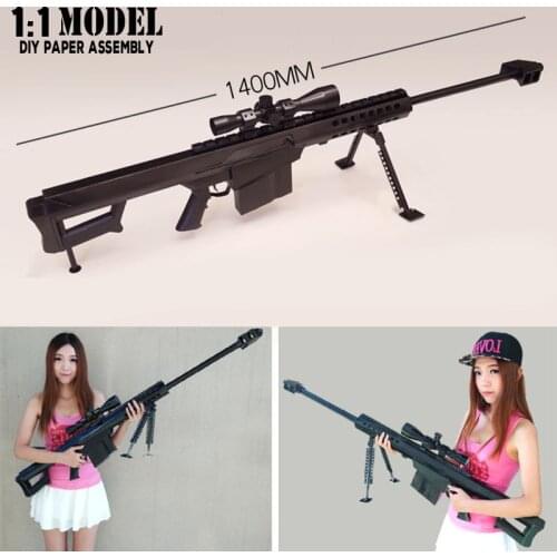1:1 Barrett 140Cm Toy Gun Model Paper Assembled Educational Toy Building Construction Toys Card Model Building Sets