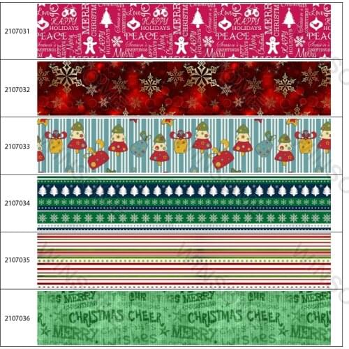10yadrs Grosgrain Ribbon Ribbon Christmas Retro Print DIY Hair Bow Accessories Decoration