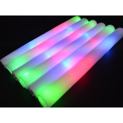 16 Inch Flashing LED Foam Sticks Tube Light Glow Wand Rave Party Concert Soft Batons Glow Party Wedding Club Bar Favors