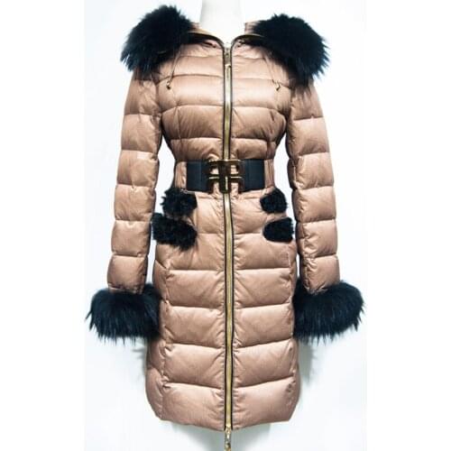 Royalcat 2020 Winter Jacket Women Duck Down jackets Fur Hooded luxury slim outerwear brand long parka thickened down jacket