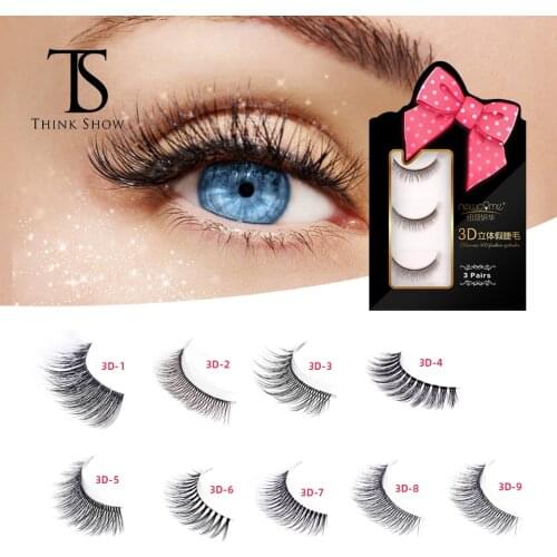 3 Pairs/Case 3D Russia Silk Volume Nature Long Thick Korea Makeup Synthetic Hair Fake Eyelashes Soft Lashes False Lashes